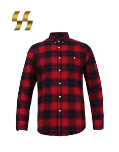 Flanella servizio dell'oem manica lunga in cotone urbano plaid smart fit uomo flanella camicie casual