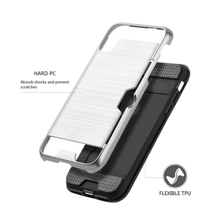 Hybride tpu pc fil dessin titulaire de la carte Cas de téléphone pour iphone 8 - Product Image 4
