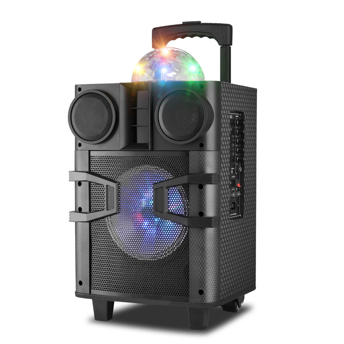 Высокое качество 8 дюймов портативный усилитель тележка динамик с шариковым светодиодным дисплеем для танцев пения