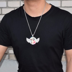 Collier et pendentif <span class=keywords><strong>de</strong></span> style Hip-hop avec Zircon, pour hommes, avec corde, en or, fait sur mesure, avec <span class=keywords><strong>ailes</strong></span>, cubique, nouvelle collection - Product Image 5