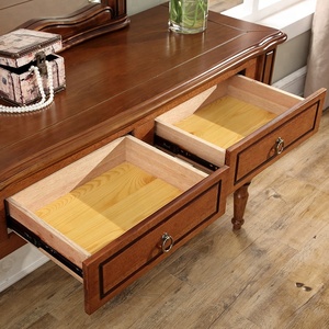 Table de toilette durable en bois avec tabouret et 2 tiroirs - Product Image 3
