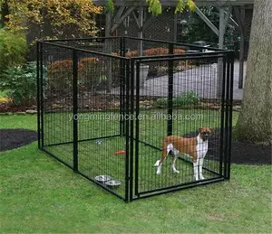 Perrera de perro Modular para exteriores, alambre soldado con recubrimiento en polvo, color negro, 6 pies, para patio trasero (XMM-DK11)