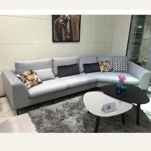 Canapé d'angle moderne de salon, meuble de luxe de grande taille en tissu