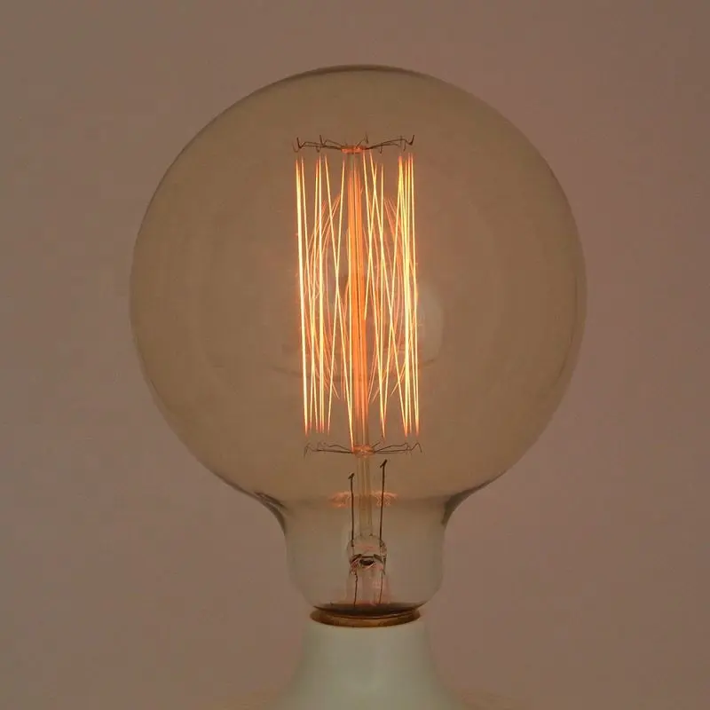 Lampada a incandescenza G125 Globe Edison E27/B22 60W lampadina a incandescenza