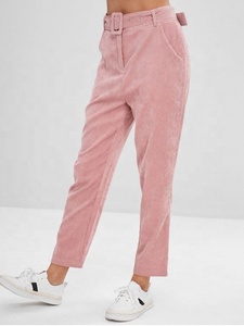 Pantaloni da <span class=keywords><strong>donna</strong></span> Pantaloni da <span class=keywords><strong>donna</strong></span> con cerniera all'ingrosso pantaloni di <span class=keywords><strong>velluto</strong></span> <span class=keywords><strong>a</strong></span> <span class=keywords><strong>coste</strong></span> tinta unita da <span class=keywords><strong>donna</strong></span> - Product Image 4