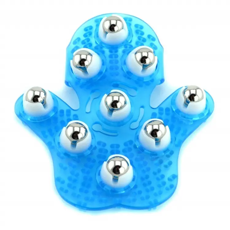 Hohe Qualität 9 Stahl Ball Roll Massager Handschuh, gehalten hand massager, roller ball massager