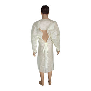 Başparmak döngü tıbbi sarı izolasyon önlüğü ile tek kullanımlık plastik önlük uzun kollu CPE elbisesi - Product Image 2