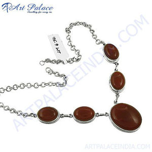925 Sterling Silver Jewelry, Bright Red Onyx Loose Gemstone Necklace Jewelry 2013 - Product Image 1