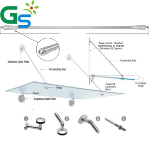 Tende da Sole Sospese Fai-da-Te per Esterni e Finestre in Acciaio Inox con Pannello in <span class=keywords><strong>Vetro</strong></span> 6+6MM - Product Image 3