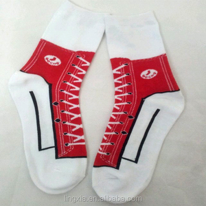Calcetín fabricantes de algodón tonto zapatilla de Deporte Calcetines con estampado de a granel venta al por mayor novedad calcetines con impresión de zapato - Product Image 2