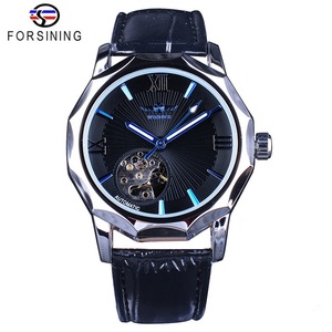 Top Brand di Lusso Vincitore Blu Oceano Geometria di Disegno Trasparente Scheletro Dial Mens Della Vigilanza di Modo Automatico <span class=keywords><strong>Orologio</strong></span> Meccanico <span class=keywords><strong>Orologio</strong></span> - Product Image 3