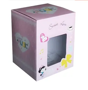 定制印刷纸玩具包装盒，带透明PVC窗口手机盒，带徽标包装