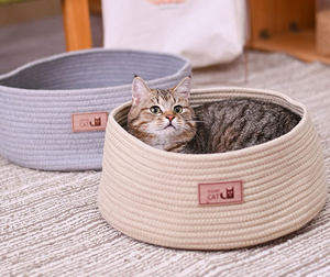 Groothandel Custom Nieuwe Ontwerp Alle Seizoen Comfortabele Katoen Kat Bed Ademend Warm Classic <span class=keywords><strong>Pet</strong></span> Kat Huis