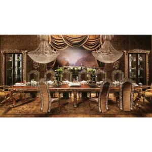 <span class=keywords><strong>Table</strong></span> à <span class=keywords><strong>manger</strong></span> en bois sculpté, forme extra longue, pour <span class=keywords><strong>14</strong></span> <span class=keywords><strong>personnes</strong></span>, pour banquet, italie - Product Image 1