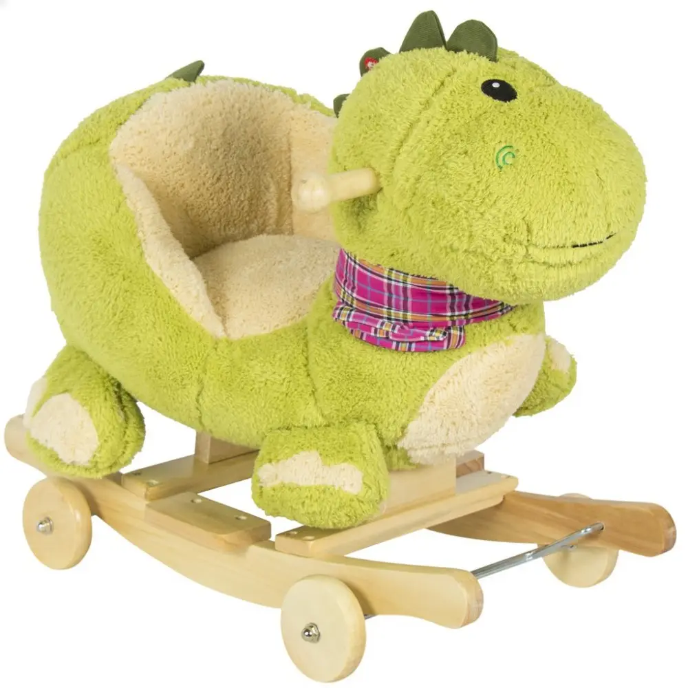 60*33*45cm Kids Dragon Animal Rocker W/ Wheels Children Ride On Dinosaur Toy Rocking Chair