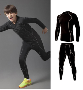 Commercio all'ingrosso T-Shirt Manica Lunga Stretto Tuta di Compressione di Calcio Sotto Strato di Base Leggings Palestra In Esecuzione di Abbigliamento - Product Image 3