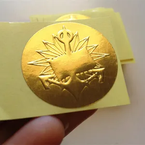 Gold Metal Material Embossing Die Cut Sticker
