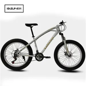 Bicicleta de montaña con freno de disco doble de 21 velocidades y neumático ancho, bici de playa de acero al carbono, 24/ 26 pulgadas