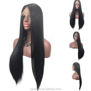 100% Brésilienne cheveux Raides Cheveux Longs Full Lace Wigs avec le moyen-partie la meilleure qualité <span class=keywords><strong>Suisse</strong></span> dentelle - Product Image 6