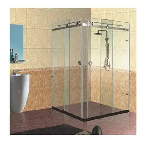 90 Degree Frameless Sliding Shower Hardware Enclosures for Right Angle Double Shower Door