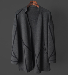 P18B112TR 2018 100% Wool Knitted Sweater <strong>for</strong> <strong>Men</strong> <strong>Long</strong> Sleeve <strong>Cardigan</strong> Soft <strong>Long</strong> Coat - Product Image 3
