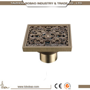 Estilo Retro Personalizado de Fuga a Tierra de Latón Tallado Desagües Del Suelo - Product Image 1