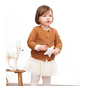 Abbigliamento da ragazza per bambini tinta unita autunno e inverno caldo cotone button-down bambini bambino ragazza cardigan maglione - Product Image 1