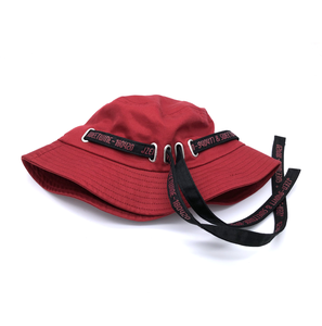 Personalized <strong>Red</strong> Korean Stylish Adjustable Custom <strong>Bucket</strong> <strong>Hat</strong> With String - Product Image 1