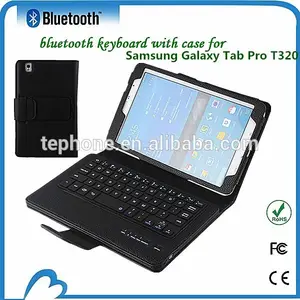 высокое качество беспроводной pu кожаный чехол слайд bluetooth клавиатура для samsung galaxy вкладке про t320