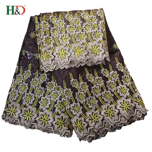H & D En Gros 5 + 2 Dentelle Perlée Tissu Textile <span class=keywords><strong>Bazin</strong></span> Riche <span class=keywords><strong>Getzner</strong></span> Avec la Meilleure Qualité - Product Image 4