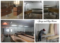 Ataúd y Cofre Funerario de Madera Estilo Americano E999 Económico con Interior de Terciopelo Blanco y Acabado Semi Brillante en Color Cerezo