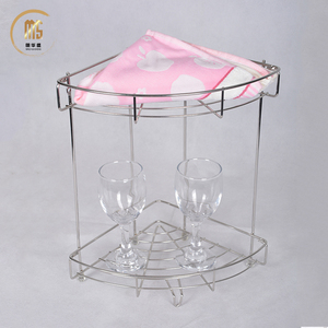 2 niveaux Triangulaire D'<span class=keywords><strong>angle</strong></span> Suspendu Étagère Étagères pour Salle de Bain Cuisine <span class=keywords><strong>Cellier</strong></span> - Product Image 2