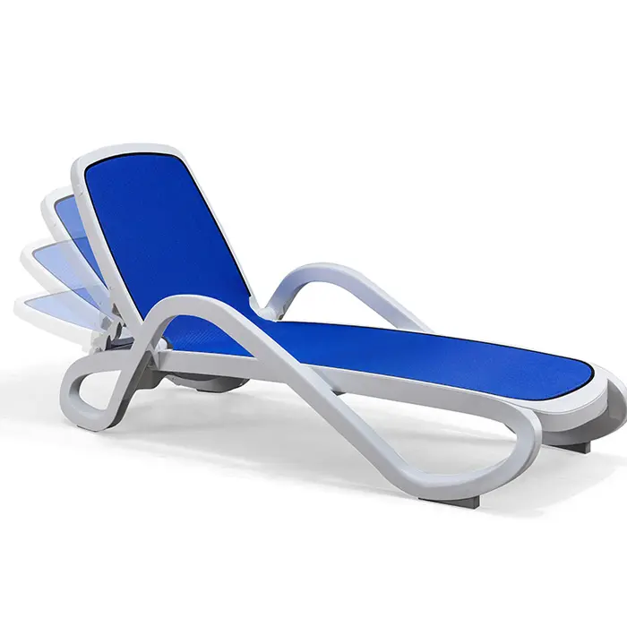 Dış mekan mobilyası veranda katlanır beyaz plaj <span class=keywords><strong>şezlong</strong></span>u sıcak satış ucuz ayarlanabilir ABS plastik havuz plaj yalancı sandalye