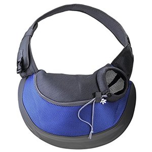 Fashionable <strong>Dog</strong> <strong>Carrier</strong> <strong>Sling</strong> Breathable Nylon Mesh Pet <strong>Sling</strong> <strong>Carrier</strong> with Striped Pattern Zipper Closure for <strong>Dogs</strong> Cats Puppy - Product Image 1
