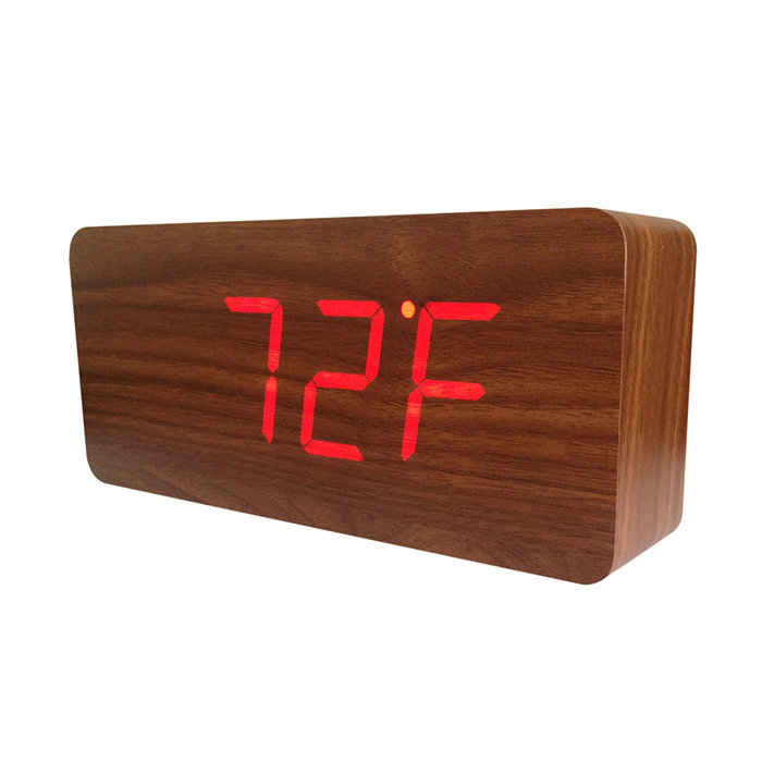 Zogift nuevos productos 2018 producto innovador LED de alarma de madera <span class=keywords><strong>reloj</strong></span> digital con temperatura y fecha - Product Image 3