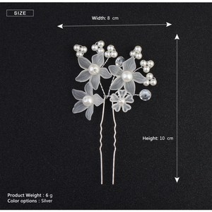 Épingles à <span class=keywords><strong>cheveux</strong></span> pour mariée, couleur argent, bijoux en forme de <span class=keywords><strong>fleur</strong></span>, nouveauté - Product Image 5