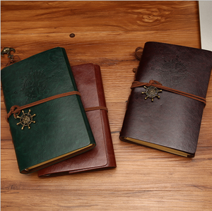 Оптовая продажа, ретро-блокнот с пиратским кораблем, Кожаная Обложка, бумажный блокнот, журнал с компасом, блокнот, кожаный журнал на заказ - Product Image 6