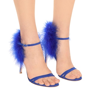 Sexy Delle Signore di Estate 2018 Strappy Delle Donne Open Toe Tacco Alto Scarpe Partito Nero Da Sera Pattini di Vestito <span class=keywords><strong>Blu</strong></span> Tacchi Splendida Pelliccia di <span class=keywords><strong>sandali</strong></span> - Product Image 4