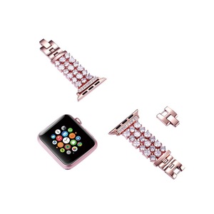 Correa de diamantes para Apple Watch, correa de metal de acero inoxidable de lujo para <span class=keywords><strong>Iwatch</strong></span> <span class=keywords><strong>ultra</strong></span> 10 9 8 7 6 5 4 3 SE, correa de reloj para mujer - Product Image 5