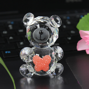 Crystal Crafts Art & Collection Kristallglas Brief besch werer Ornamente Teddybär Figuren Tiere Geschenke