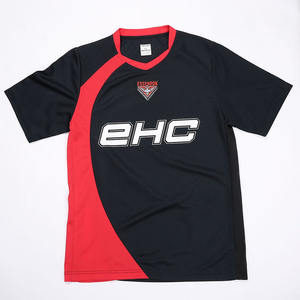Deporte Custom T-Shirt negro y Red combinación Jersey de fútbol - Product Image 1