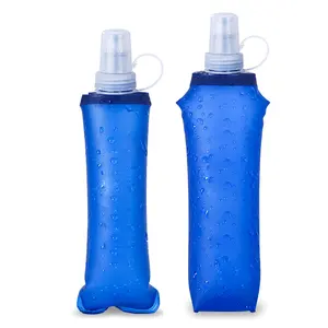 BPA-Free Soft Flask Collapsible Leak Proof Silicone Portable Water Bottle for Sports Traveling Marathon Running Hiking Cycling