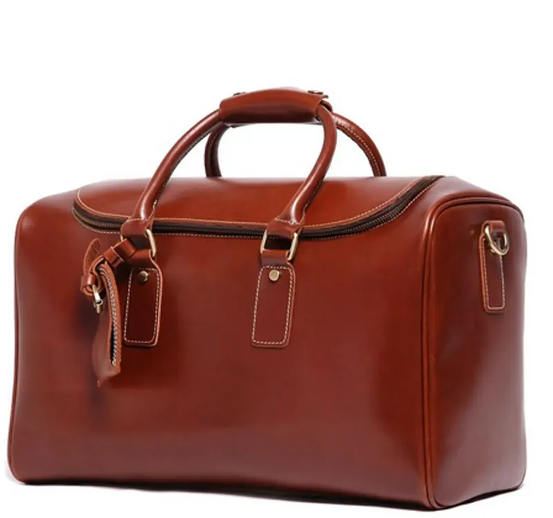 2015 mens di cuoio borsa week-end borsa da viaggio