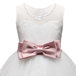 HYC06 Del Merletto di <span class=keywords><strong>Tulle</strong></span> Bianco abito di Sfera Abito da sposa vestito da partito della ragazza di usura occidentale del vestito del bambino Completa Maniche Lunghe per bambini della ragazza di fiore vestito - Product Image 4