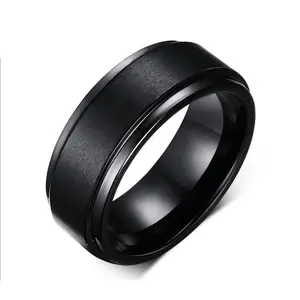 8Mm Brede Wolfraam Ringen Mode Zwarte Mannen Wolfraam Trouwringen Groothandel Sieraden Fatsoenlijke Wolfraam Carbide Ringen