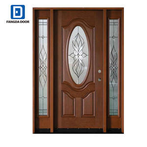 Porte double ovale Fangda 3/4 en acajou et fibre de verre, pré-montée, moderne, pour hôtel, finition de qualité, ouverture latérale - Product Image 5