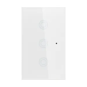 Smart Home US standard glass panel 3 gangs Wall Touch Sensor Light Switch