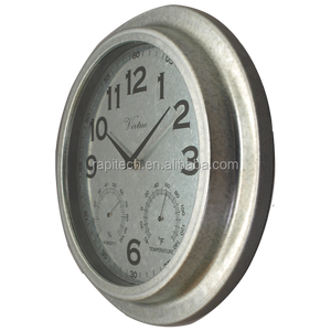 14 inch built in <b>Thermometer</b> <b>And</b> Hygrometer <b>Garden</b> Metal <b>Clock</b> - Product Image 6