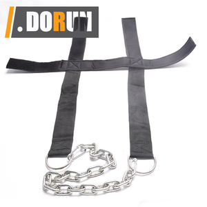 Imbracatura per il collo per l'allenamento con i pesi, esercitatore per il collo per l'attrezzatura per l'allenamento del collo palestra, allenatore per il collo con catena lunga regolabile in acciaio - Product Image 6