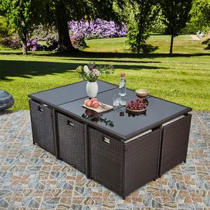 Muebles <span class=keywords><strong>de</strong></span> jardín <span class=keywords><strong>de</strong></span> mimbre Juego <span class=keywords><strong>de</strong></span> cubos <span class=keywords><strong>de</strong></span> ratán Mesa <span class=keywords><strong>de</strong></span> comedor y sillas Muebles <span class=keywords><strong>de</strong></span> jardín <span class=keywords><strong>de</strong></span> ratán al aire libre - Product Image 5